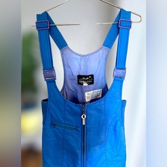Ossi Skiwear Women’s L Ski Bib Snow Pants Blue Insulated Water Resistant VTG 80s - Picture 12 of 13